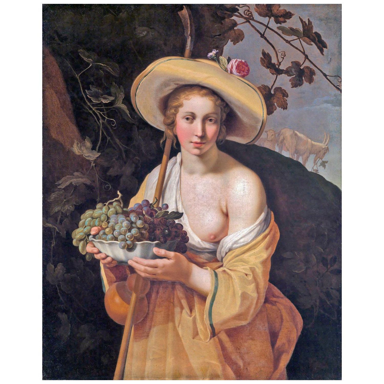 Abraham Bloemaerts. Shepherdess with Grapes. 1628. Kunsthalle Karlsruhe