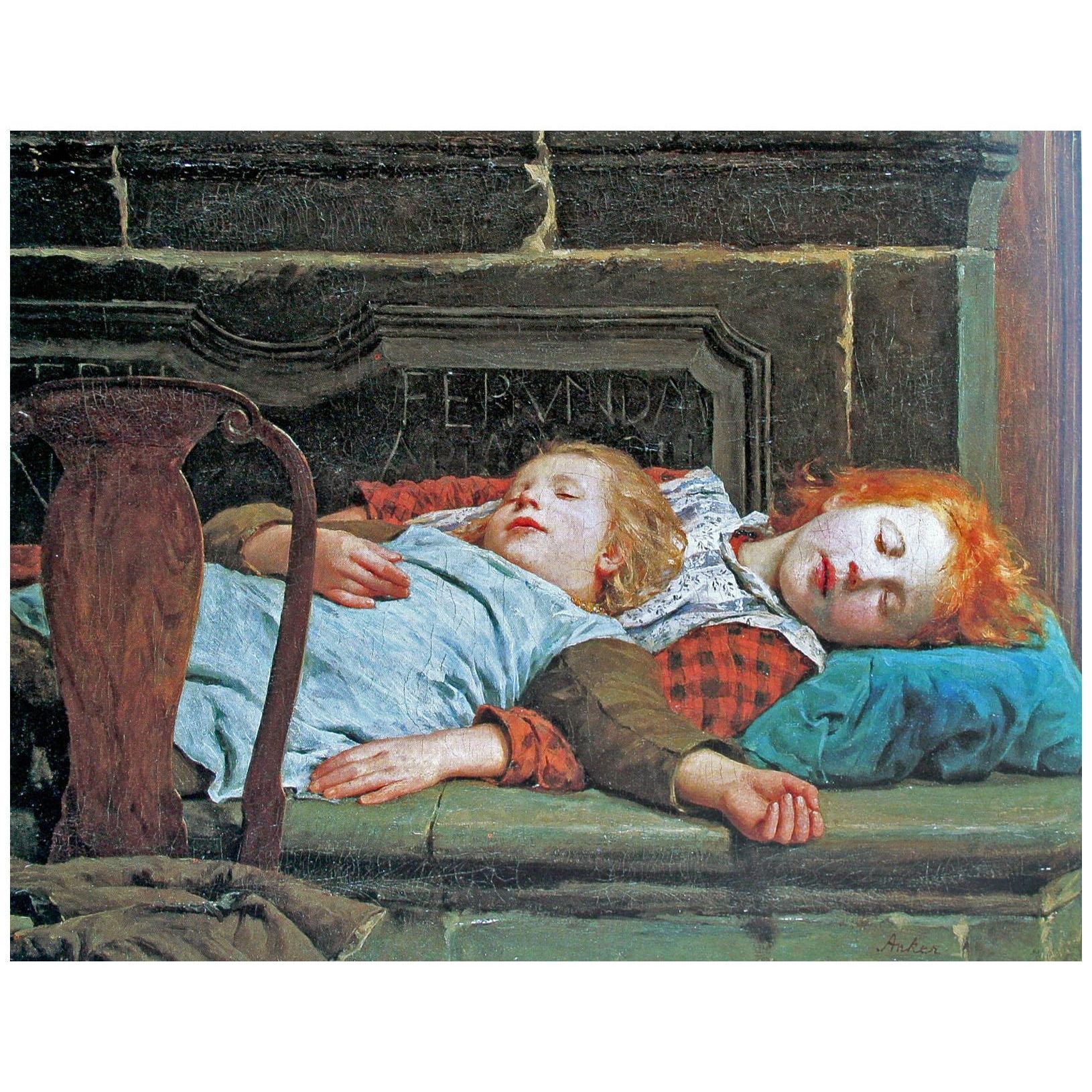 Albert Anker. Zwei schlafende Mädchen. 1895. Kunsthaus Zürich
