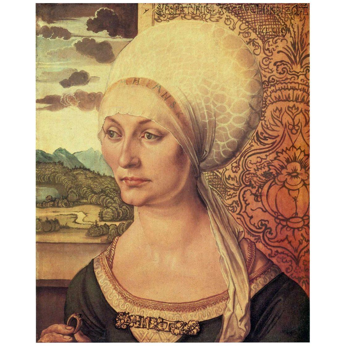 Albrecht Durer. Portrait of Elsbeth Tucher. 1499. Altemeister Museum Kassel