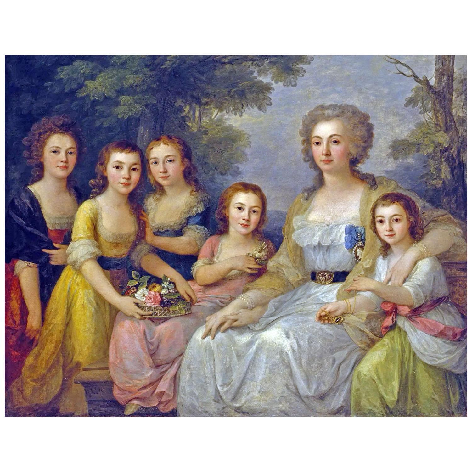Angelica Kauffmann. Countess A. Protasova with her Daughters. 1788. Hermitage