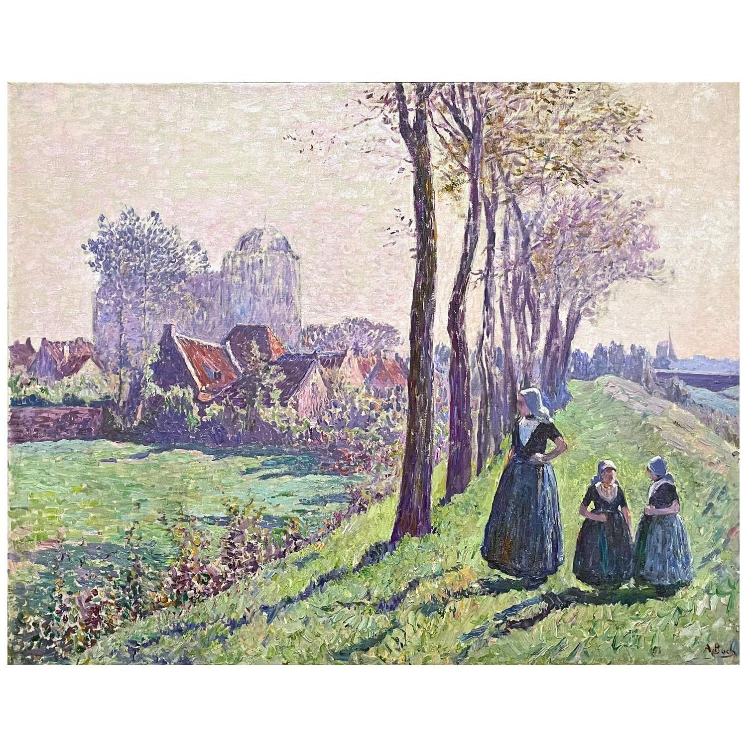Anna Boch. Paysage avec des figures à Veere. 1906. Mu.ZEE Oostende