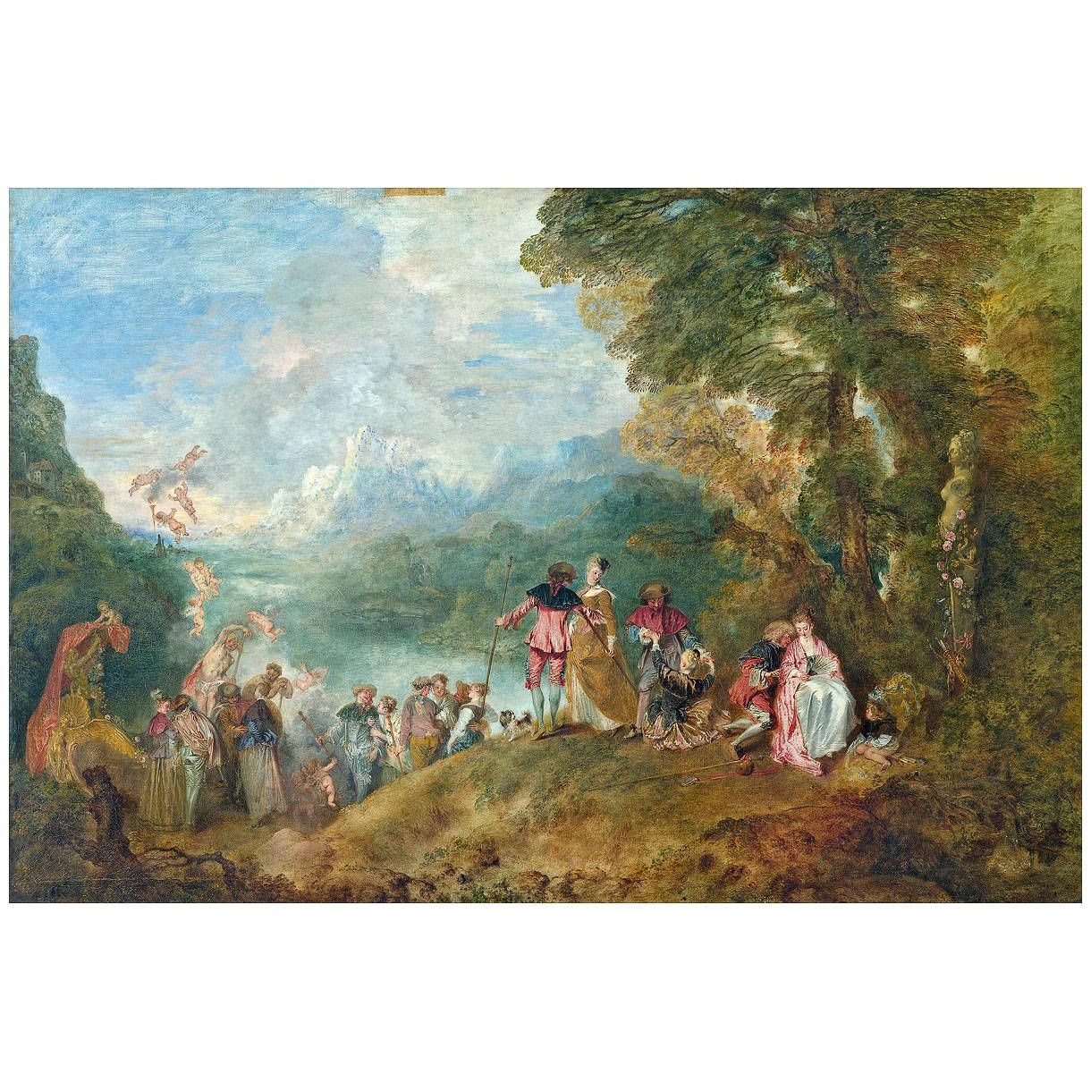 Antoine Watteau. L'embarquement de Cythère. 1717. Louvre Paris