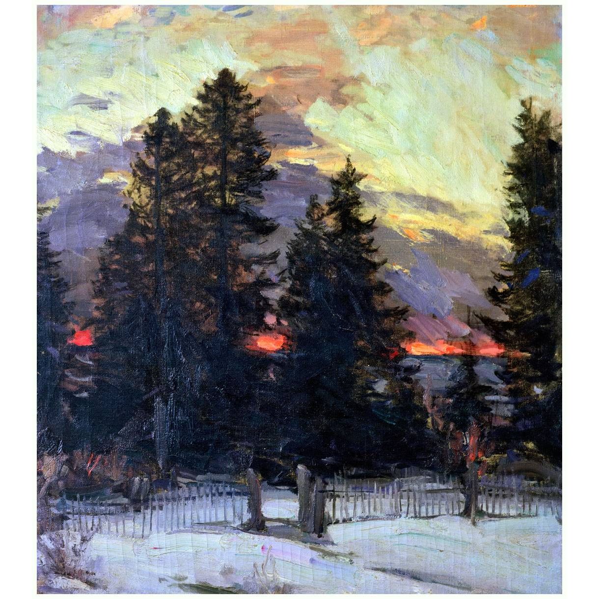 Абрам Архипов. Закат. Зимний пейзаж. 1902 Музей д’Орсе, Париж