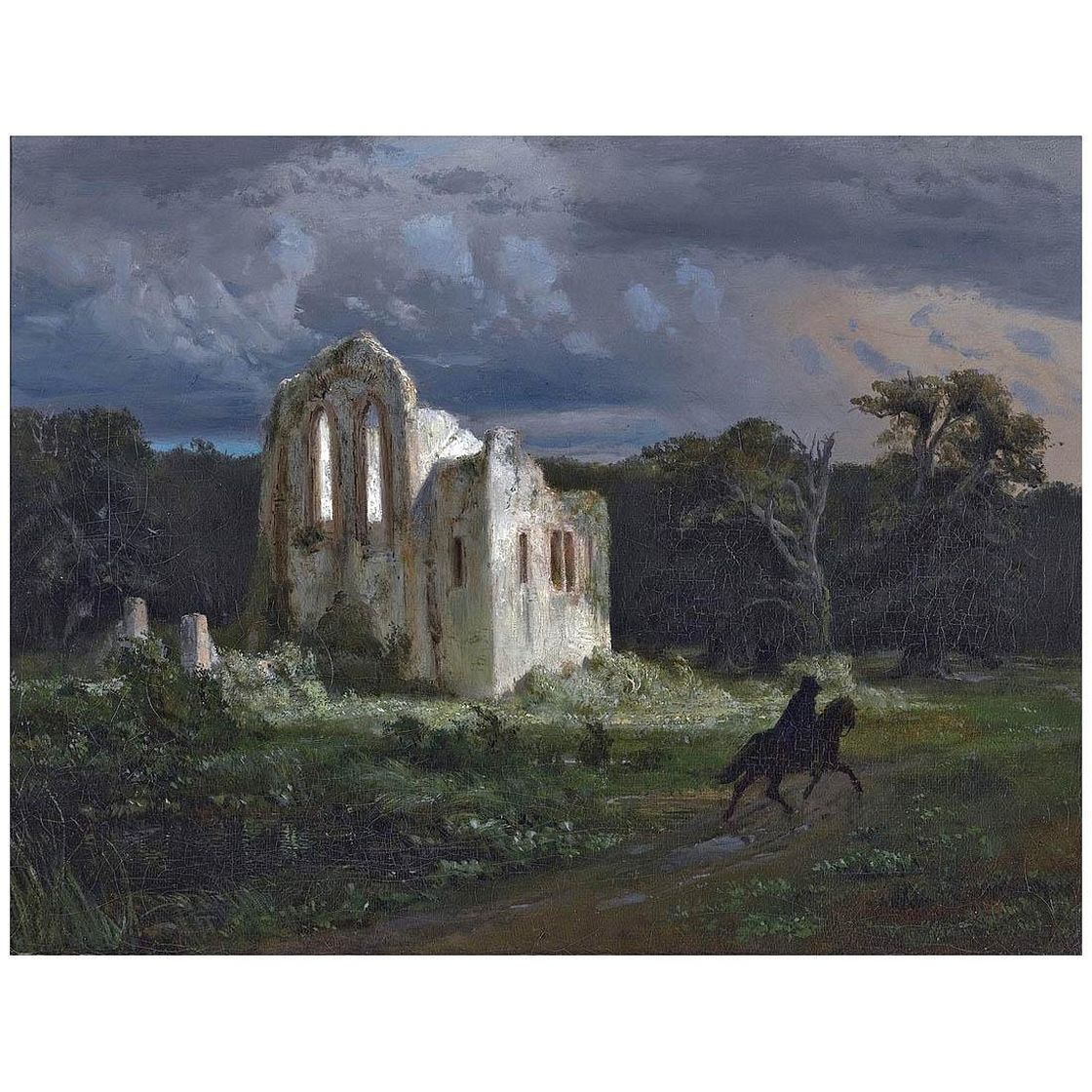 Arnold Böklin. Moonlight Landscape. 1849. Private collection