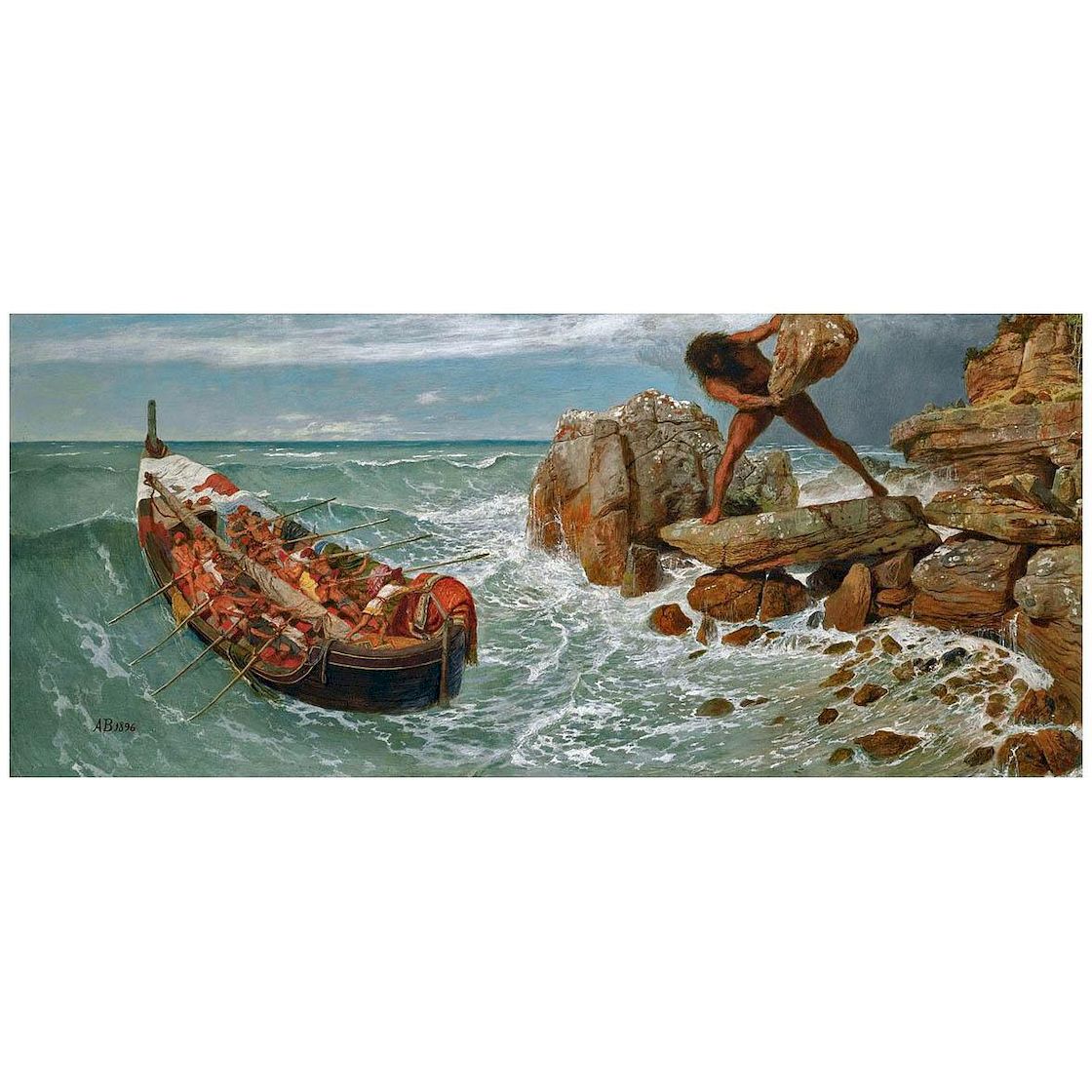 Arnold Böklin. Playing in the Waves. 1883. Neue Pinakothek Munchen