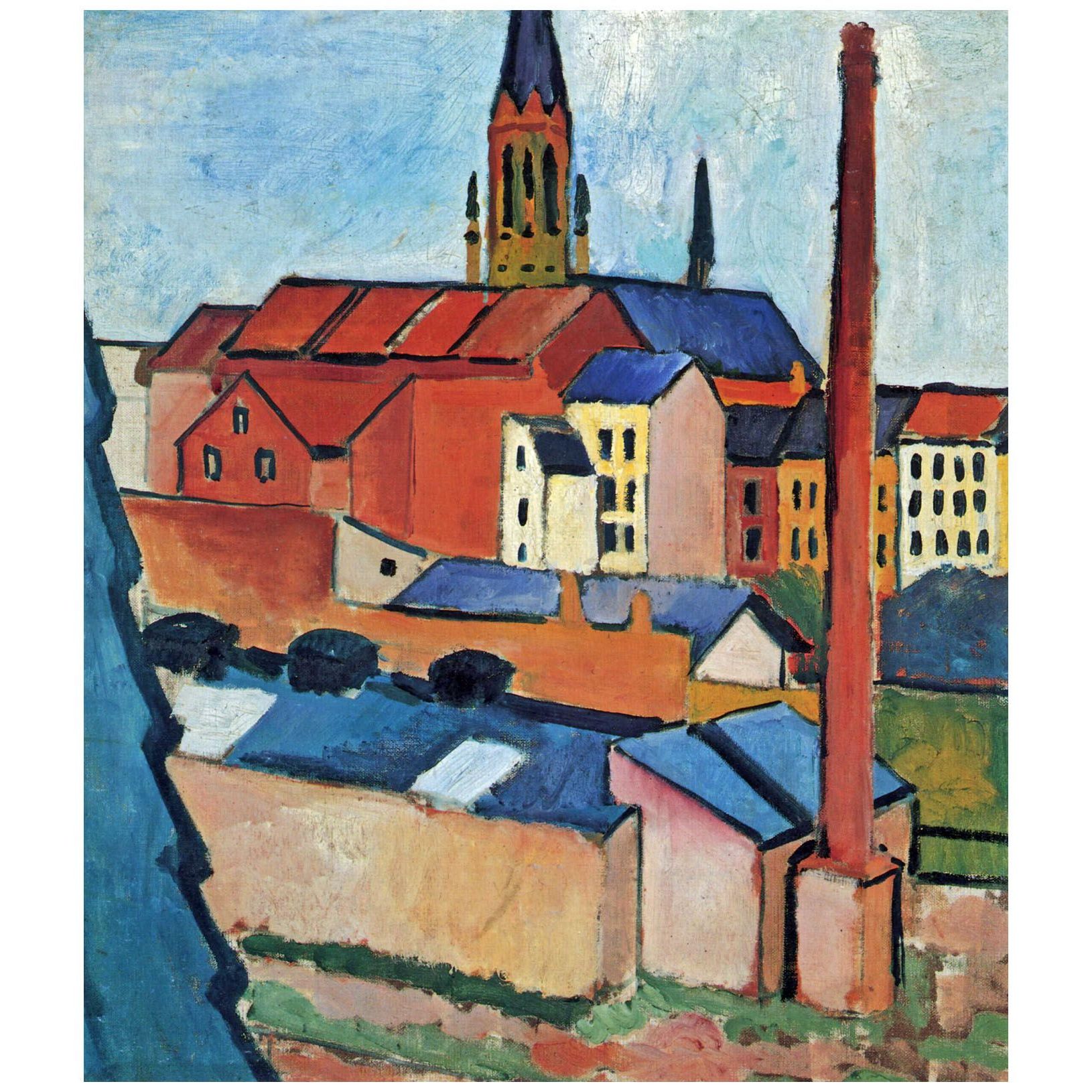 August Macke. Marienkirche mit Häusern. 1911. Kunstmuseum Bonn