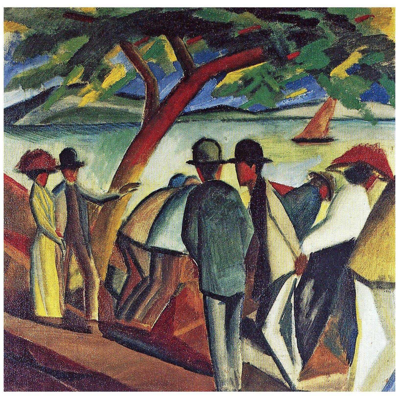 August Macke. Spaziergänger am See I. 1912. Private collection