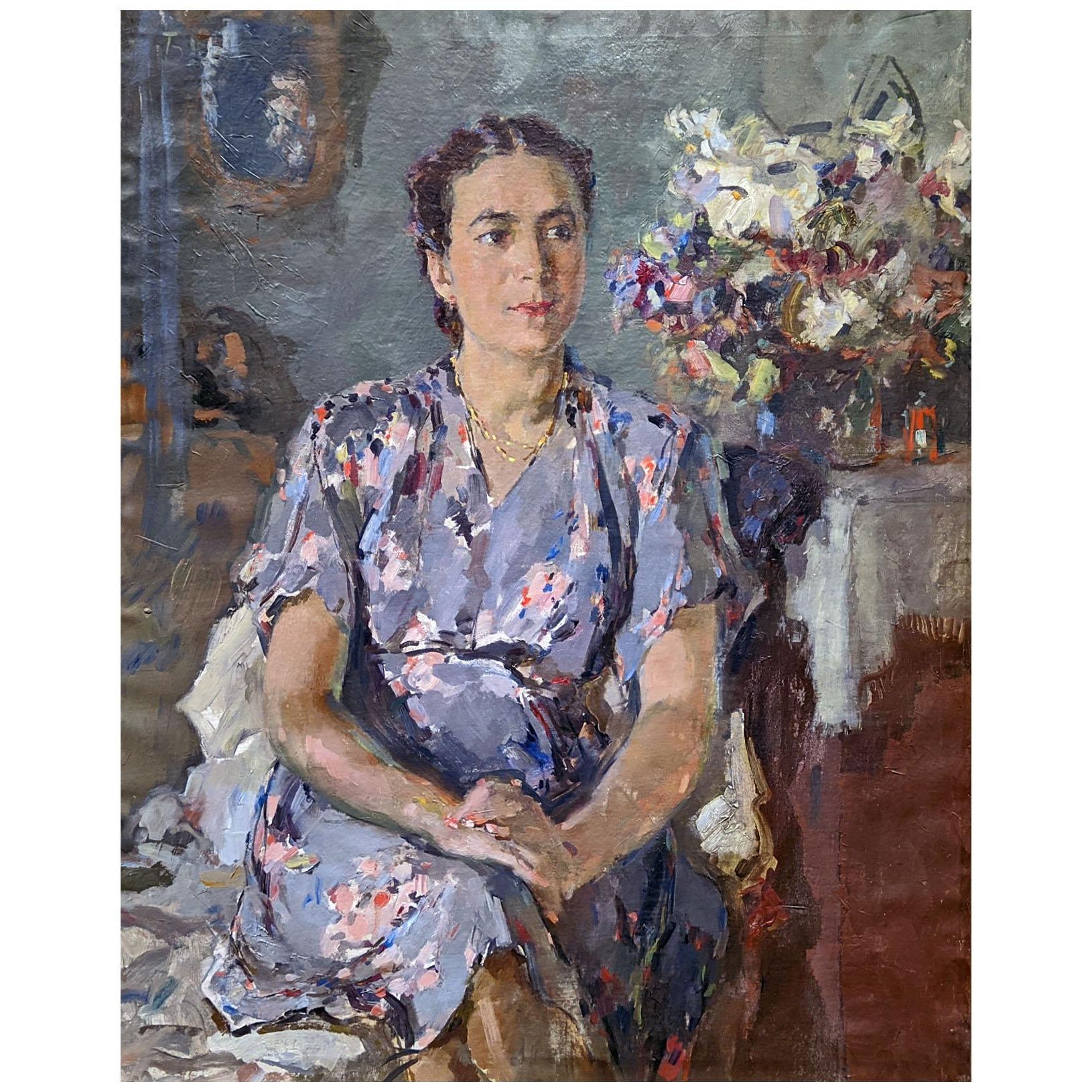 Баки Урманче. Портрет М. Булатовой. 1947. Галерея Хазинэ, Казань