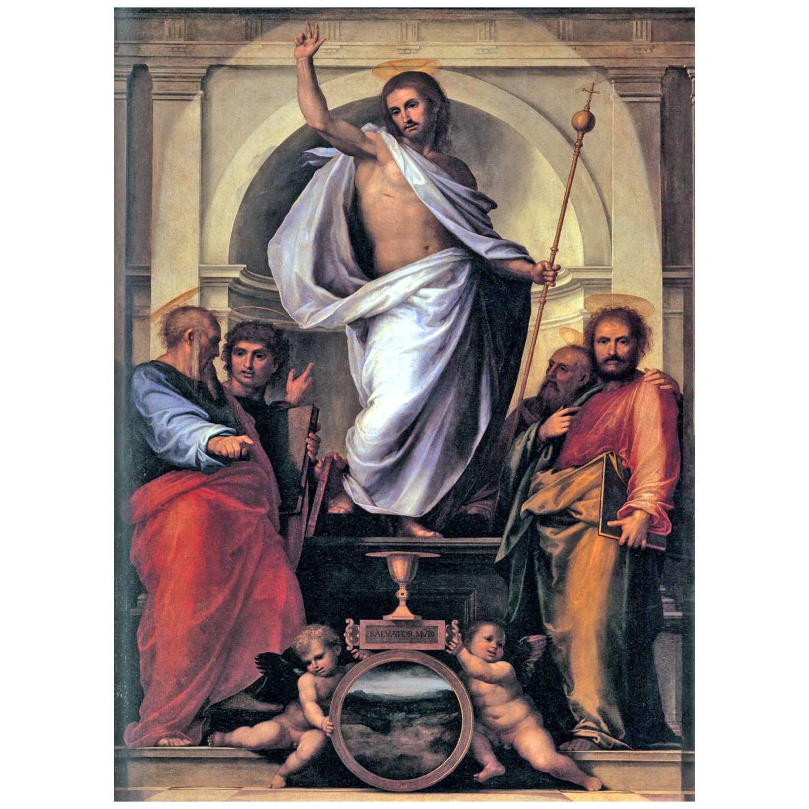 Fra Bartolomeo. Cristo con quattro evangelisti. 1516. Palazzo Pitti Firenze