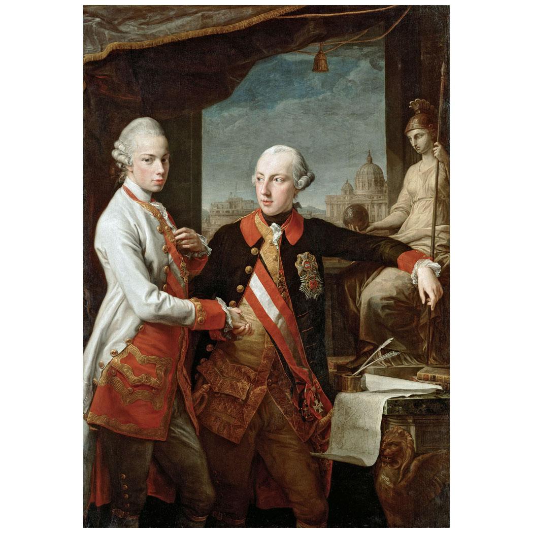 Pompeo Batoni. Kaiser Joseph II con Pietro Leopoldo di Toscana. 1769. KHM, Wien