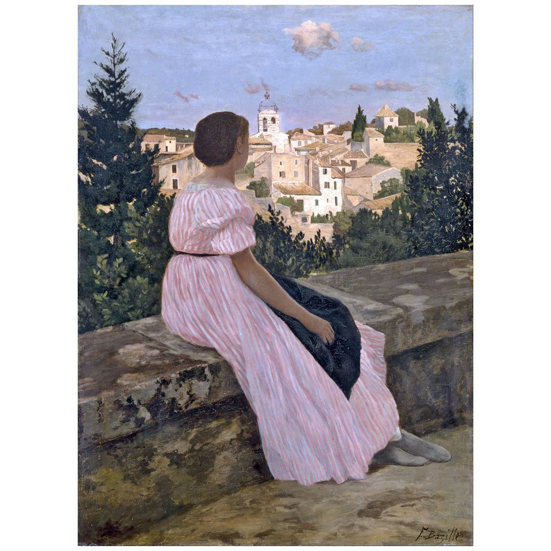 Frederic Bazille. La Robe rose. 1864. Musee d’Orsay
