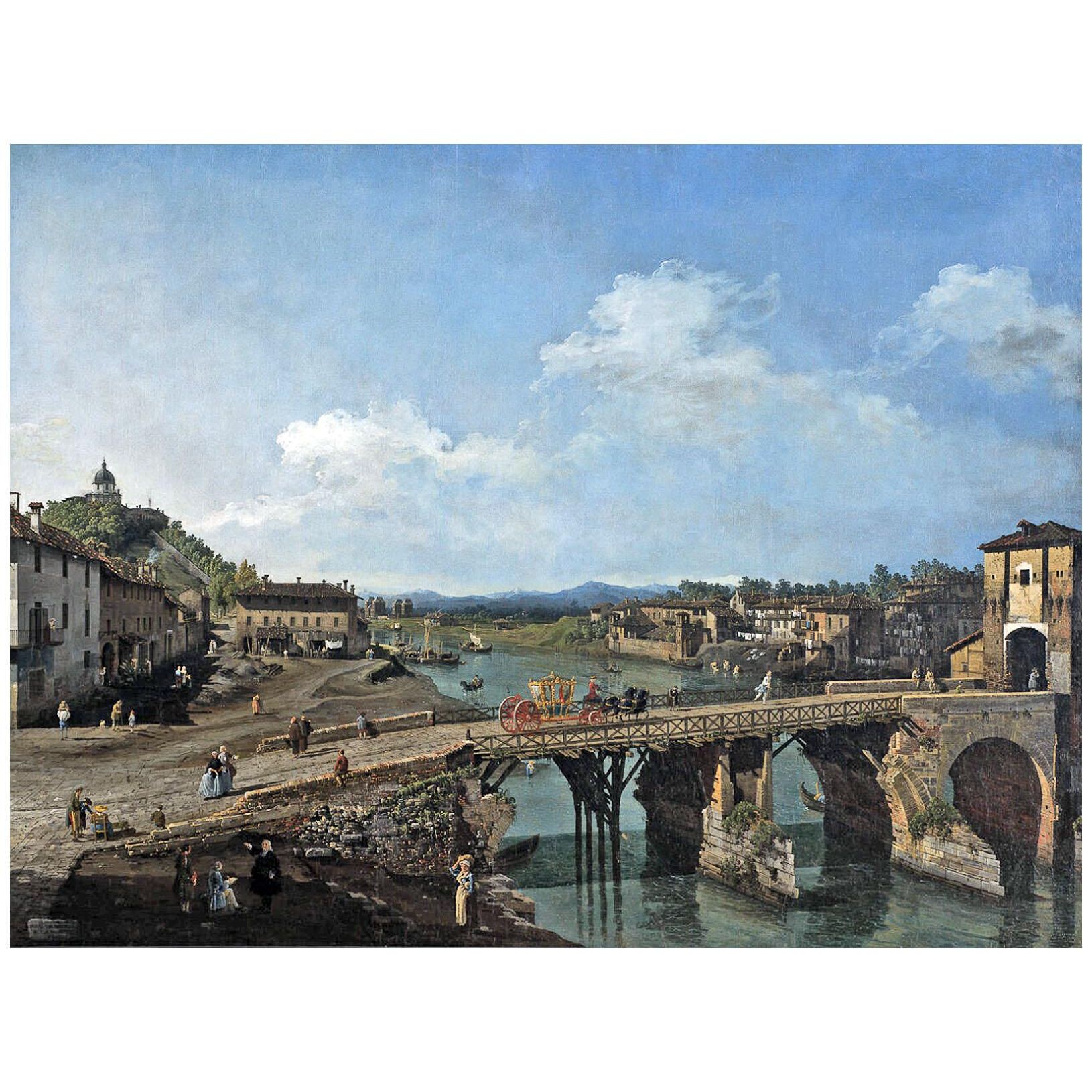 Bernardo Bellotto. Veduta dell'antico ponte sul Po a Torino. 1745. Galeria Sabauda Torino