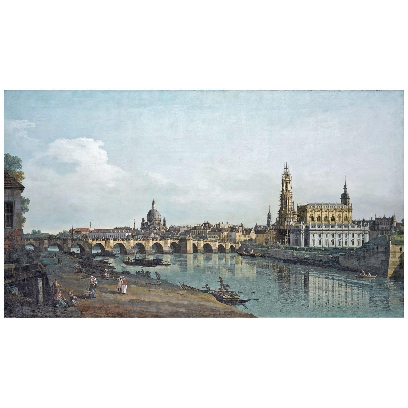 Bernardo Bellotto. Ponte di Augusto a Dresden. 1748. Gemaldegalerie Dresden