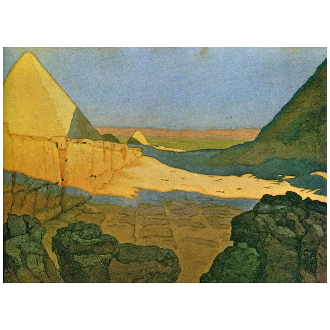 Иван Билибин. Египет. Пирамиды. 1924