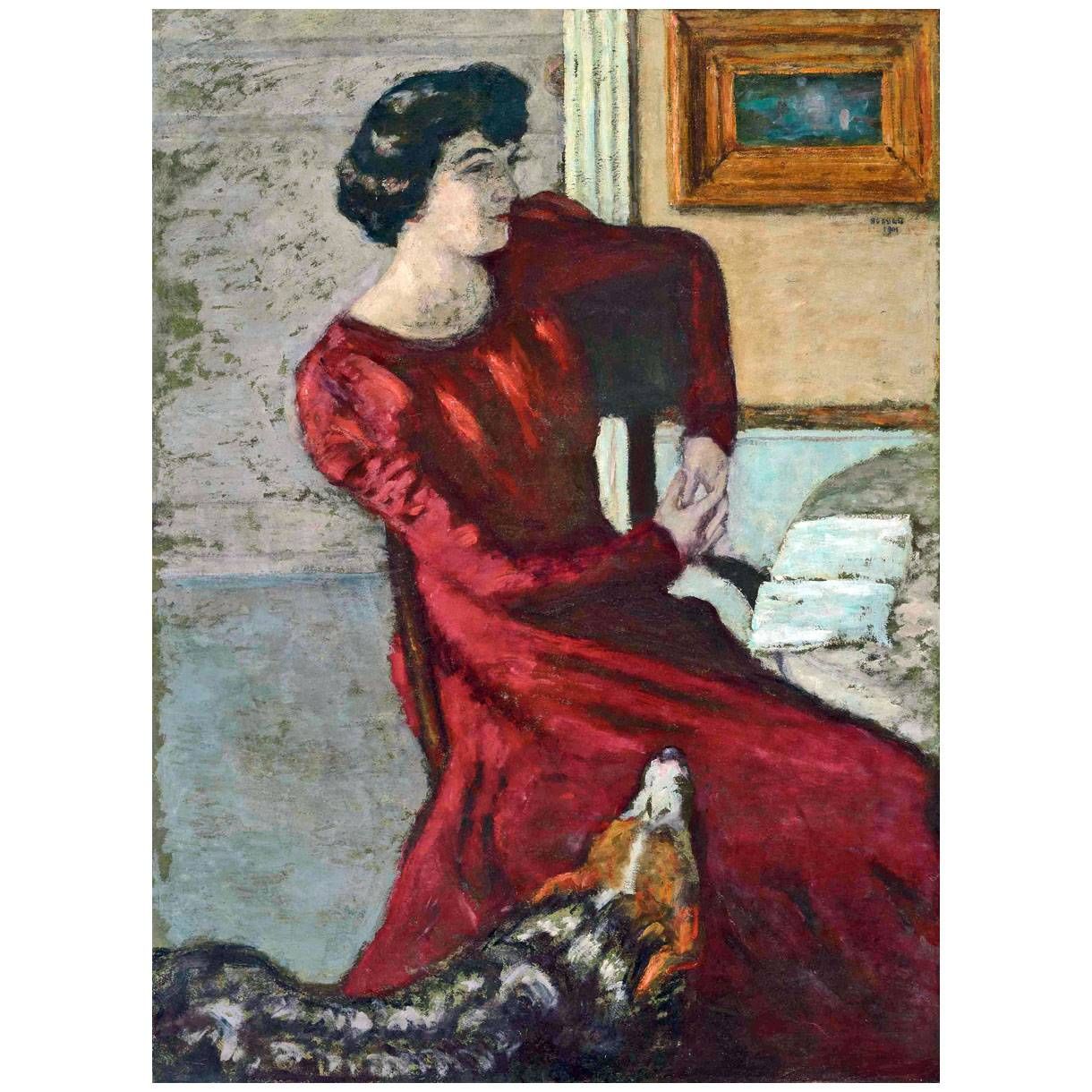 Pierre Bonnard. La dame in rouge. 1901. Private collection