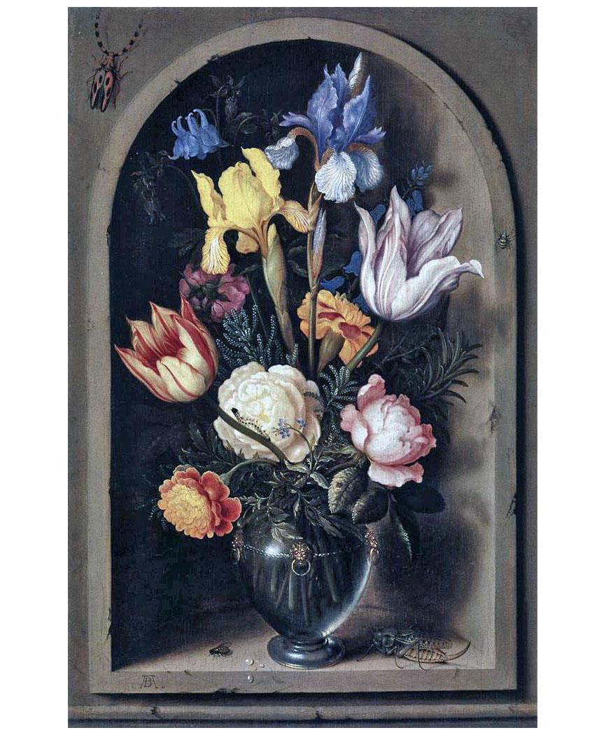 Ambrosius Bossсhaert de Oude. Boeket van bloemen in een niche. 1600s. Albertina, Vienna