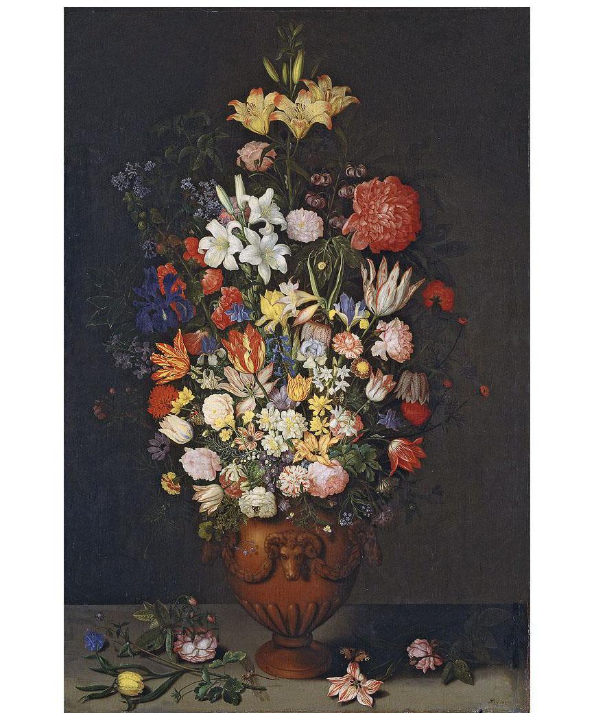 Ambrosius Bossсhaert de Oude. Stilleven met bloemen in vaas. 1620. Nationalmuseum, Stockholm