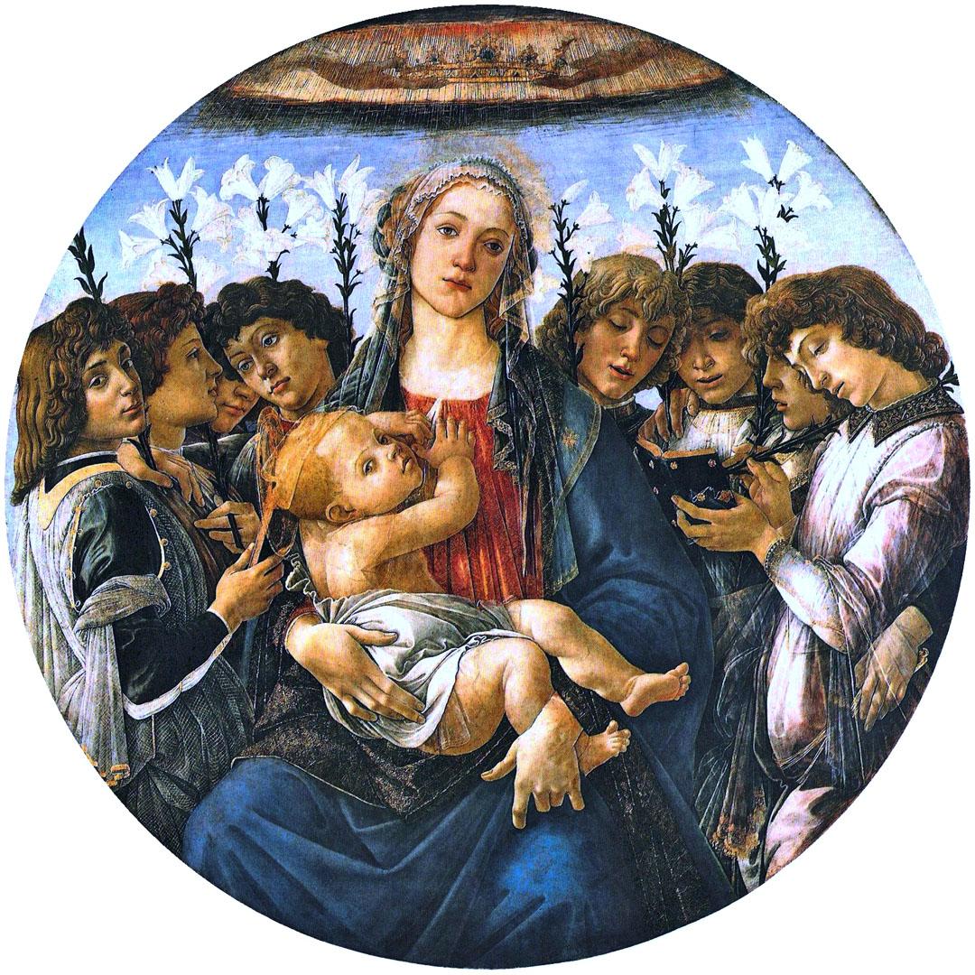 Sandro Botticelli. Madonna con Angeli canori. 1474. Gemaldegalerie, Berlin
