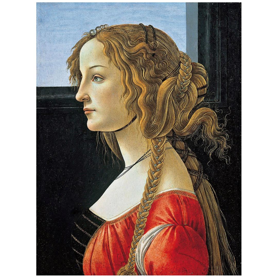Sandro Botticelli. Ritratto di giovane donna (Simonetta Vespucci). 1475-1480. Gemaldegalerie, Berlin