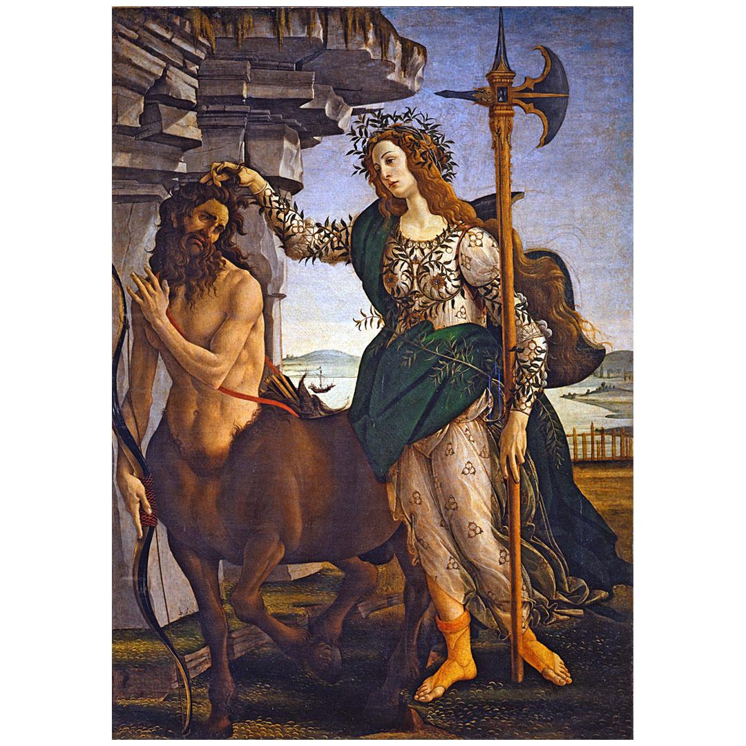Sandro Botticelli. Pallade e il Centauro. 1482. Uffizi, Firenze