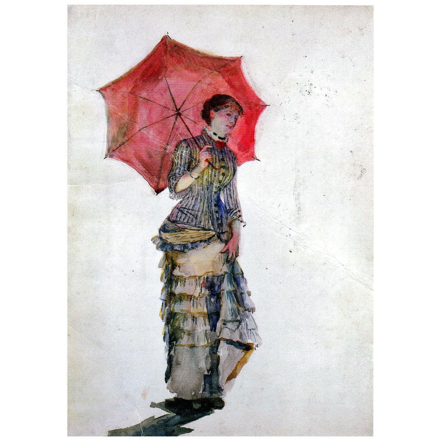 Marie Bracquemond. Femme avec un parapluie, 1880. Private collection