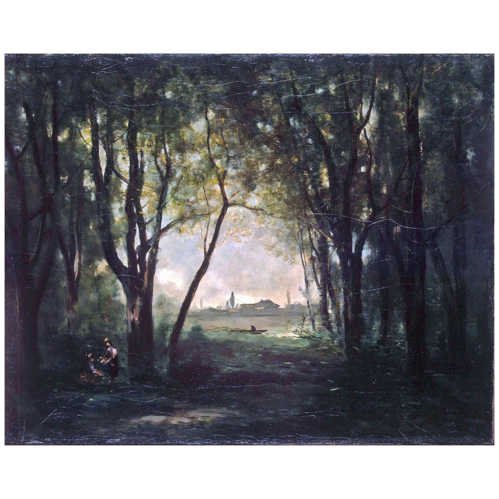 Camille Corot. Paysage avec un lac. 1870. Hermitage Museum
