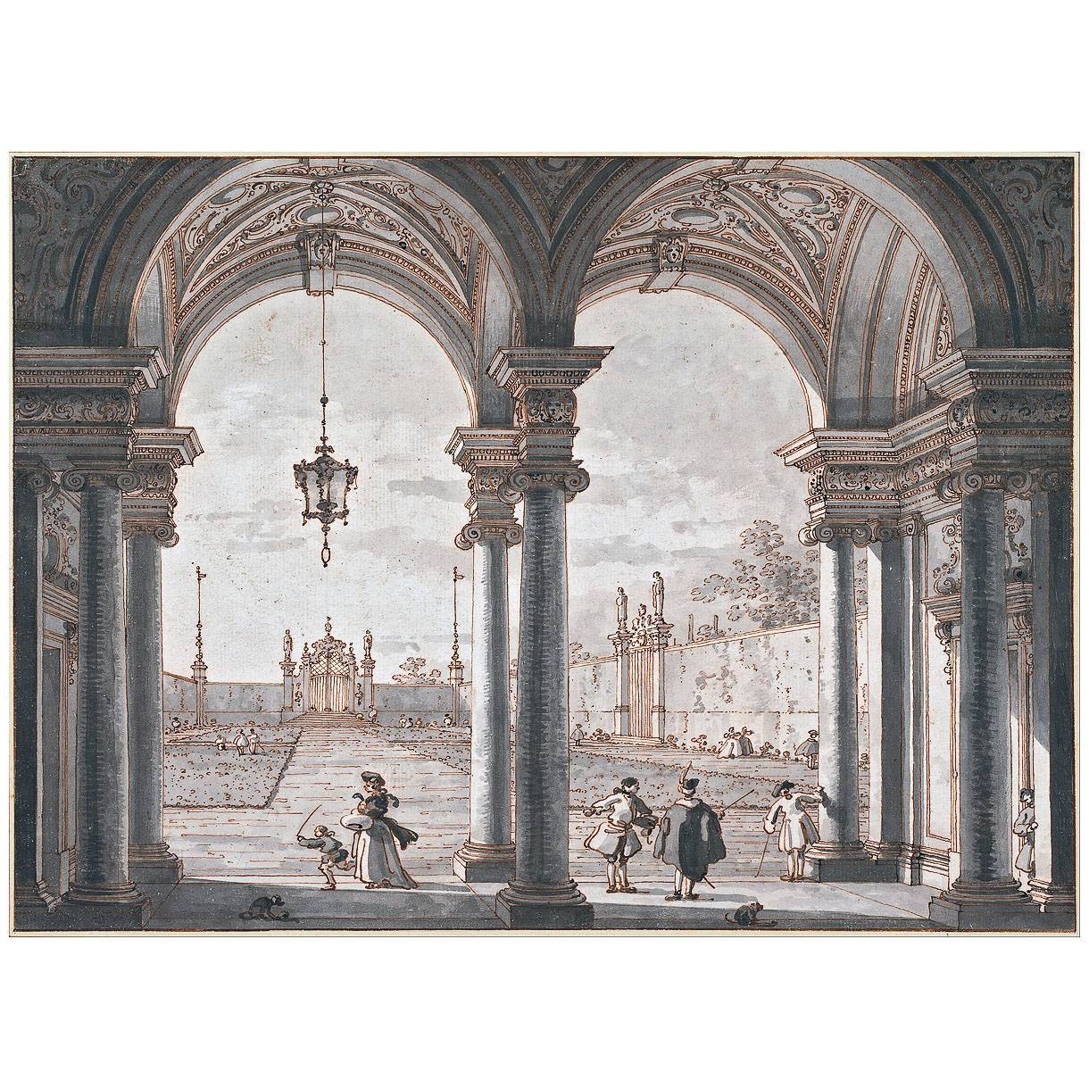 Canaletto. Capriccio del colonnato barocco. 1760-1768. Albertina Wien