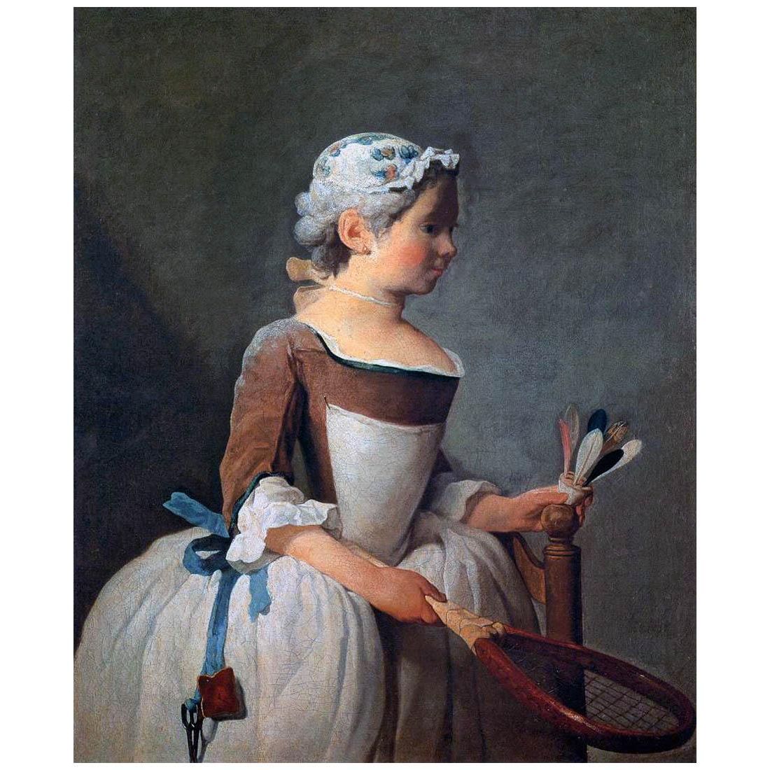 Jean-Baptiste Chardin. Fille avec raquette et volant. 1740. Uffizi