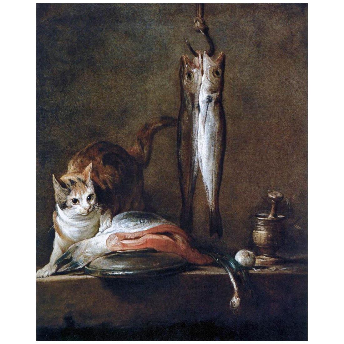 Jean-Baptiste Chardin. Nature Morte avec Chat et Poisson. 1728. Museo Thyssen-Bornemisza
