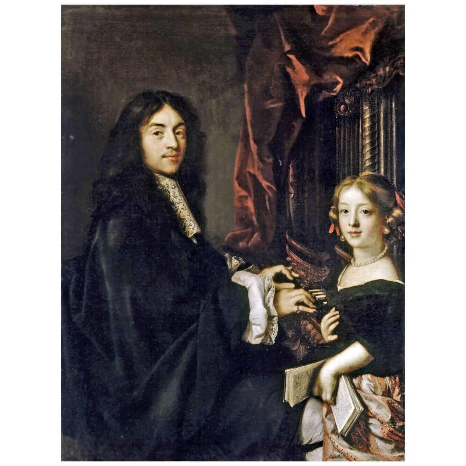 Claude Lefebvre. Charles Couperin et la fille du peintre. 1665. Château de Versailles