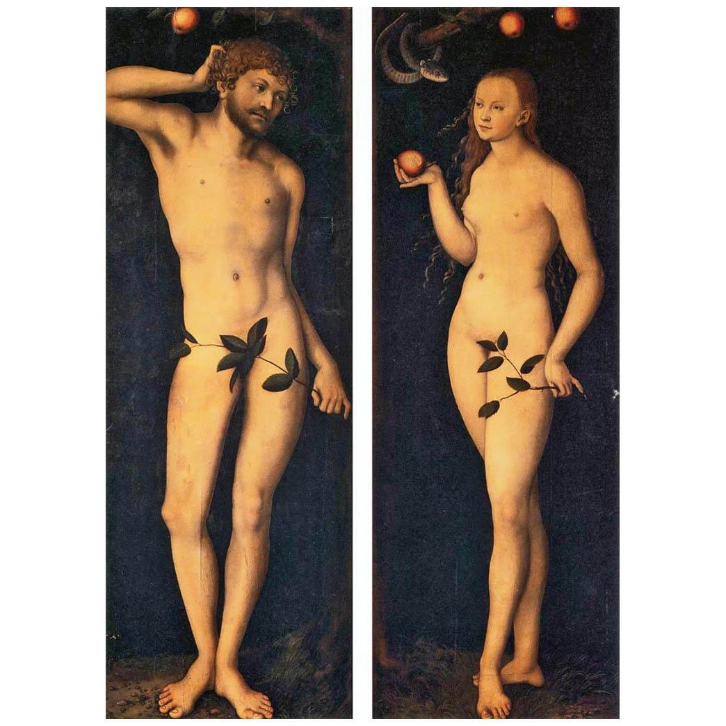 Lucas Cranach the Elder. Adam and Eve. 1528. Uffici