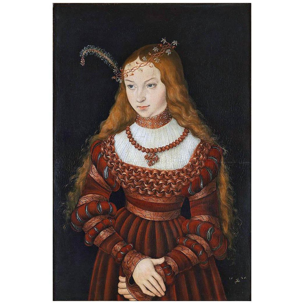 Lucas Cranach the Elder. Princess Sibylle of Cleve. 1526. Schloss Weimar