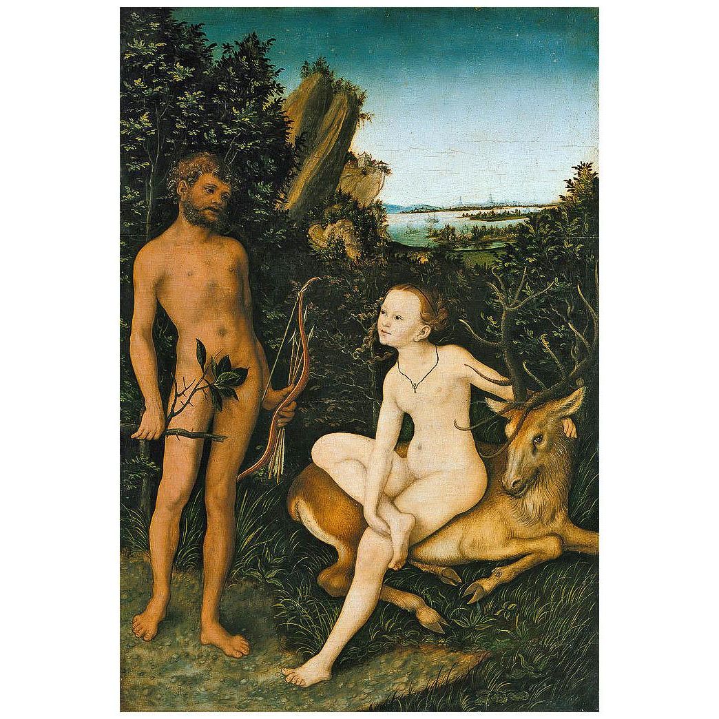 Lucas Cranach the Elder. Apollo and Diane. 1530. Gemaldegalerie Berlin