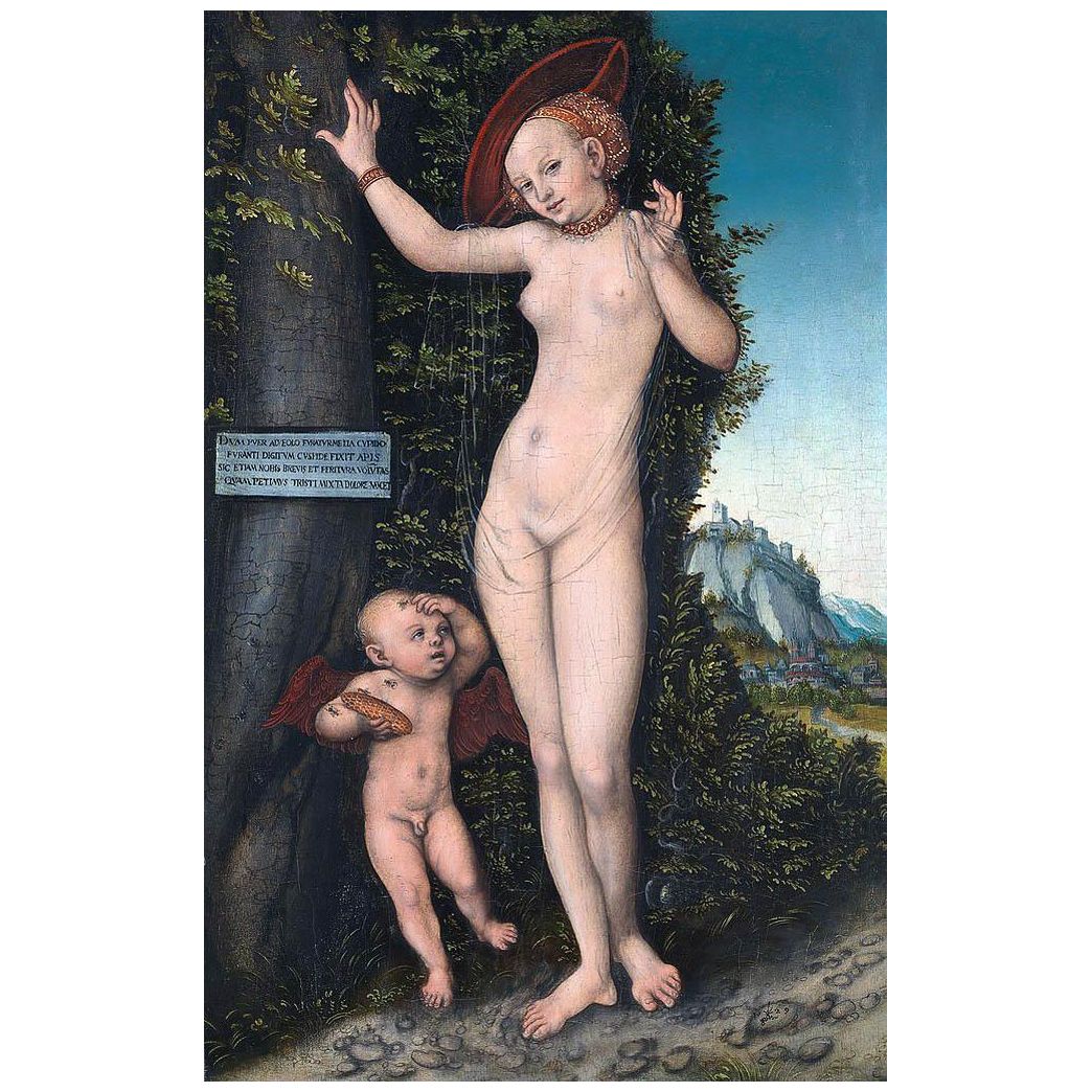 Lucas Cranach the Elder. Venus and Cupid Stealing Honey. 1529. National Gallery London