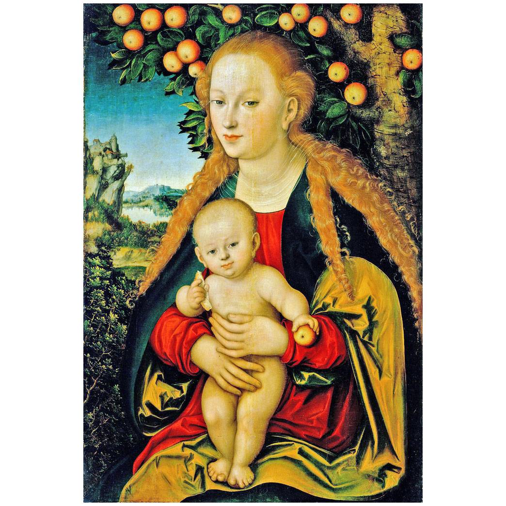 Lucas Cranach the Elder. The Virgin and Child under an Apple Tree. 1530. Hermitage