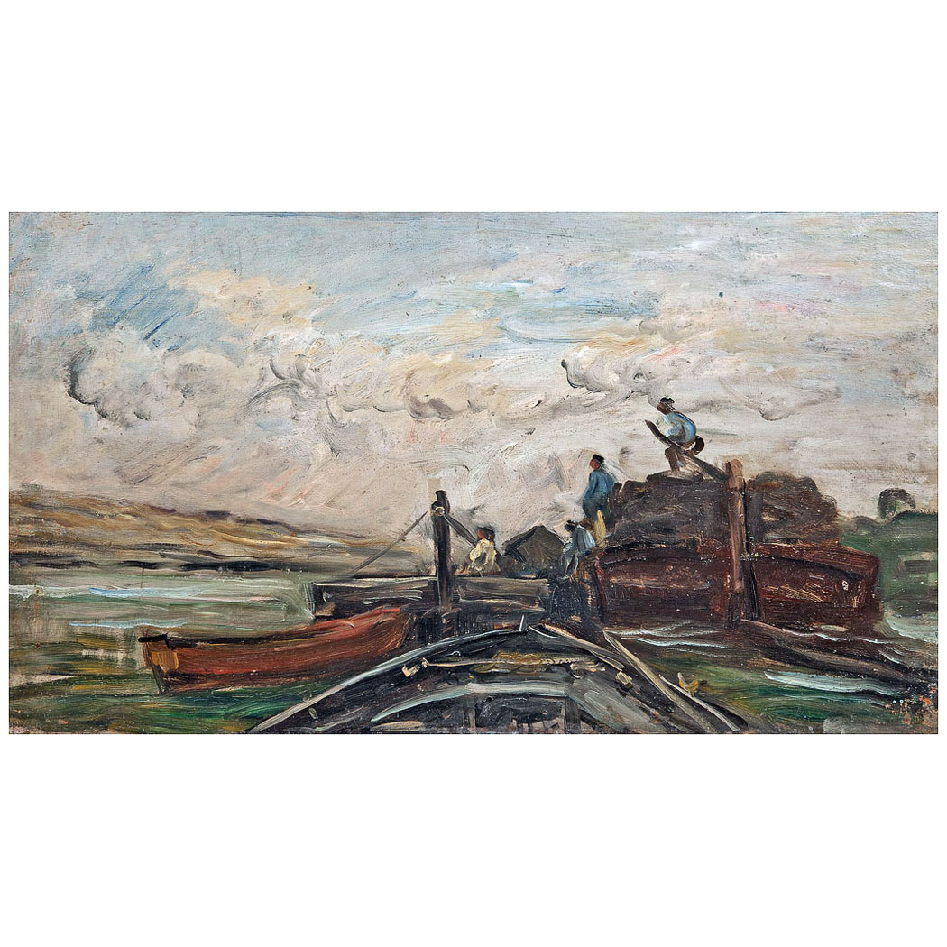 Charles-François Daubigny. Barges sur la riviere. 1870. Nationalmuseum, Stockholm