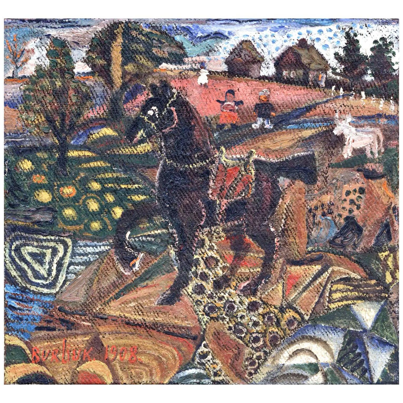 Давид Бурлюк. Лошадь. 1908. MoMA Нью-Йорк