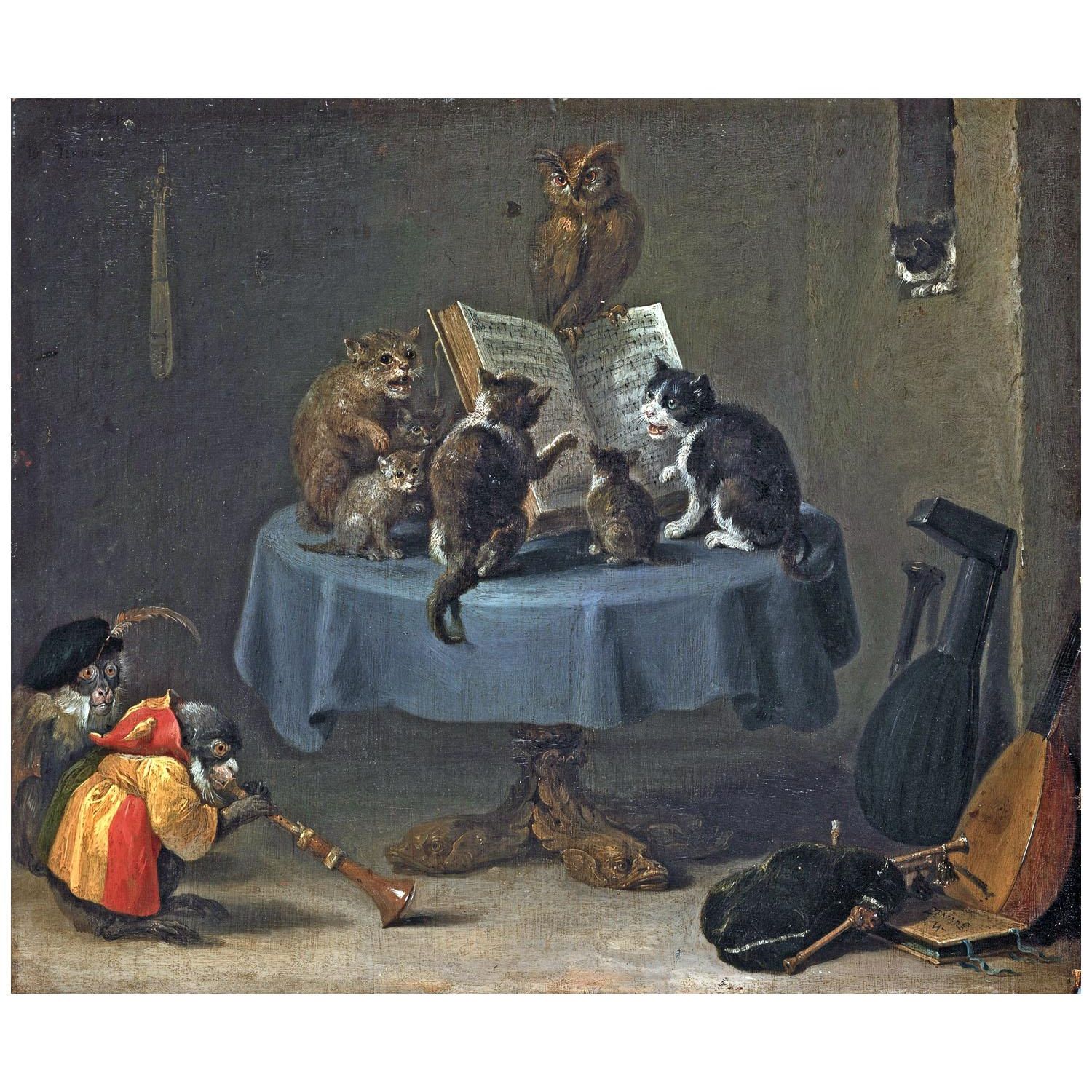 David Teniers II. The Concert of Cats. 1650. Alte Pinakothek Munchen