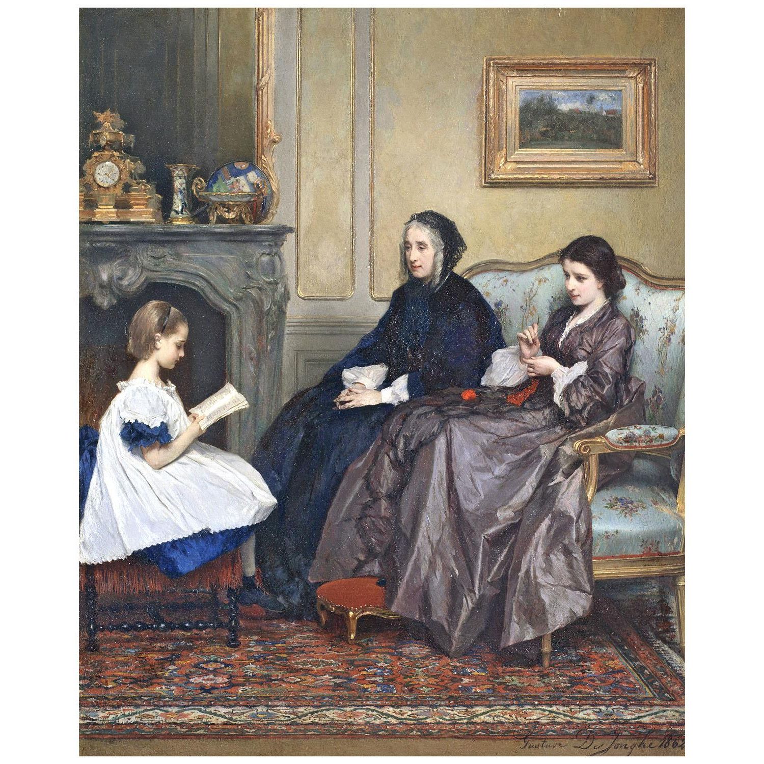 Gustave De Jonghe. Le recital. 1862. Galerie Bonhams Brussels