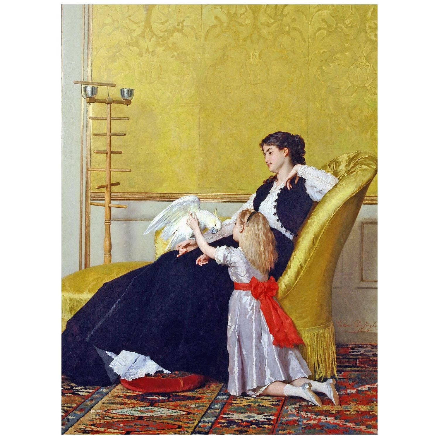 Gustave De Jonghe. Le Cacatoès. 1866. Galerie Berko Brugge