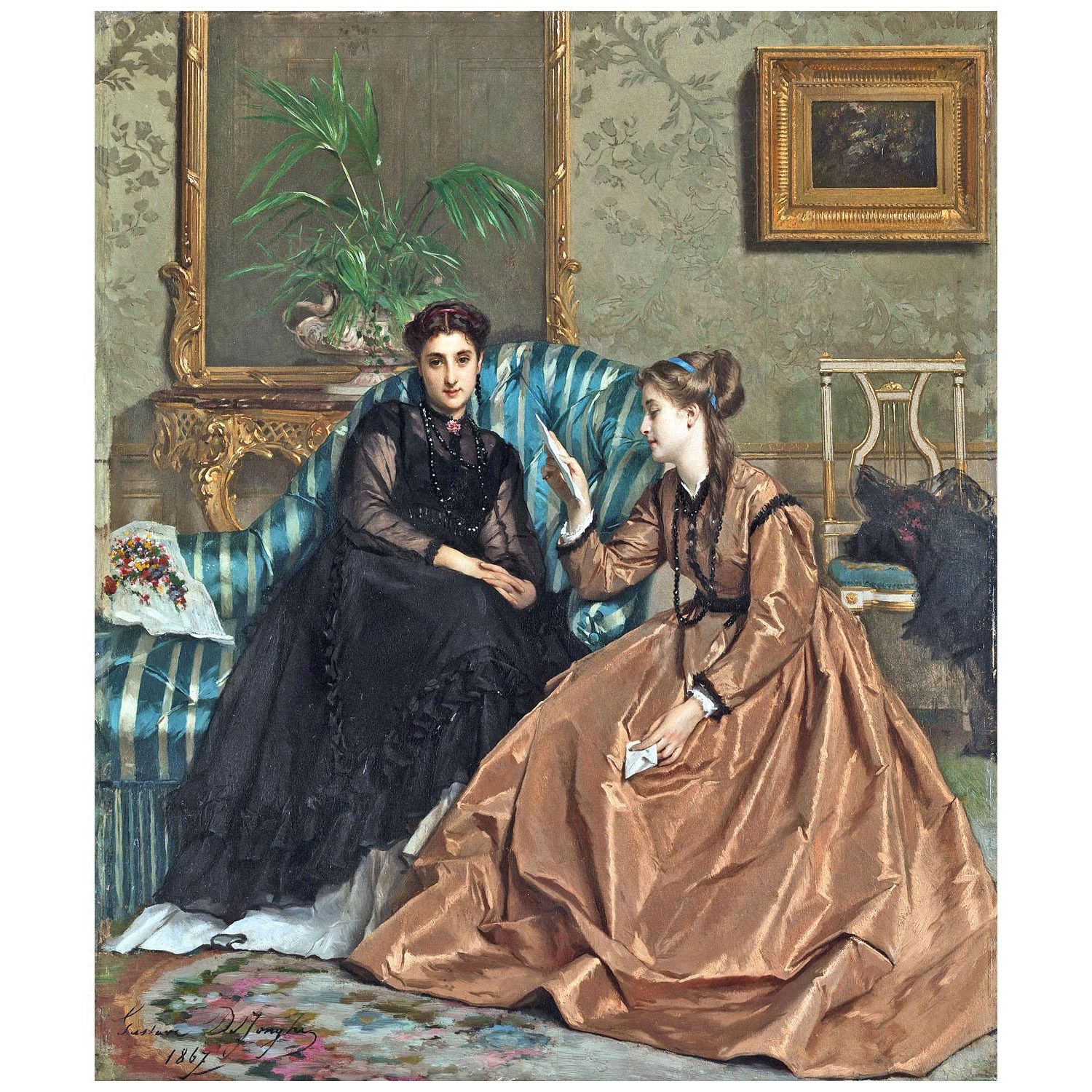 Gustave De Jonghe. Lettre d'Amour. 1867. Private collection