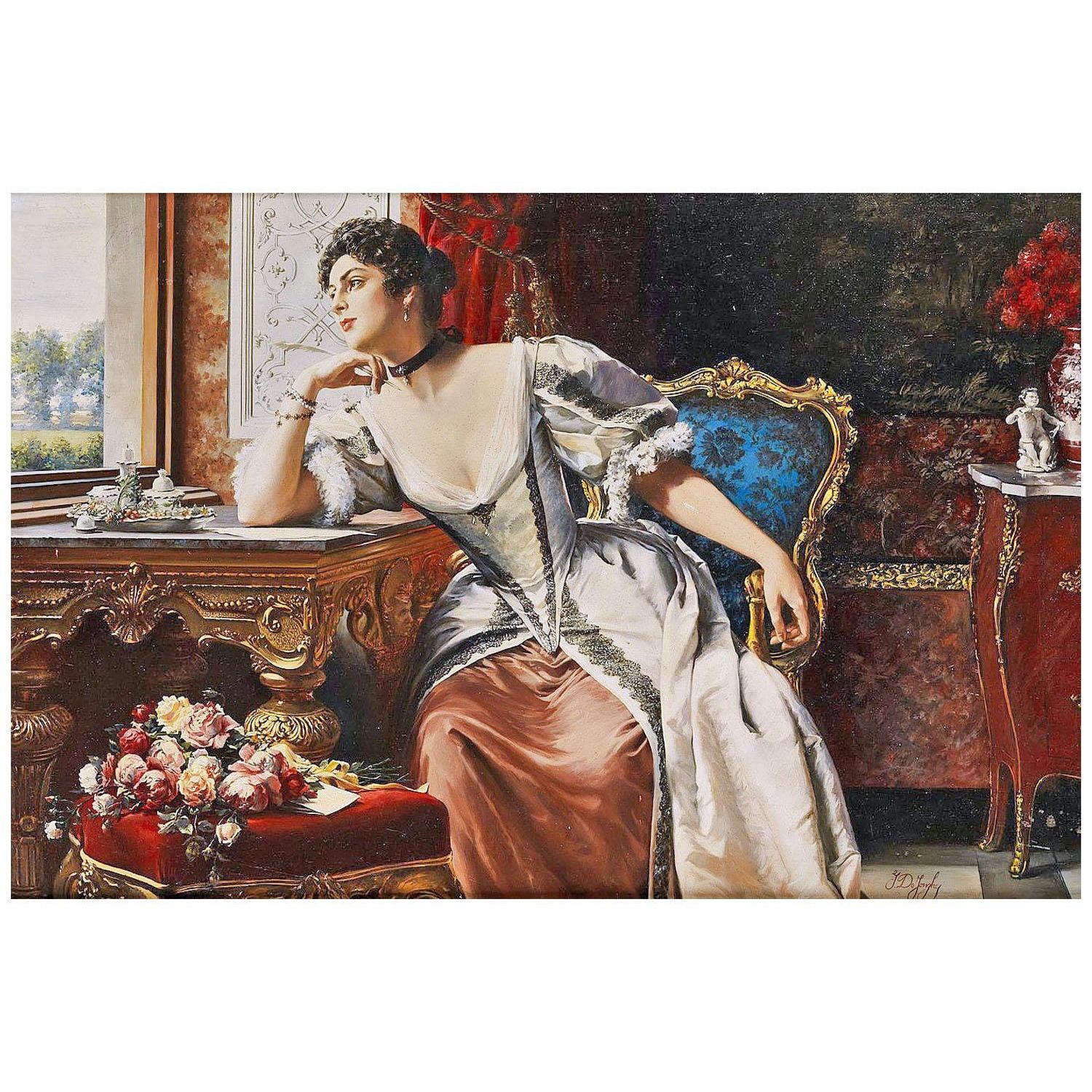 Gustave De Jonghe. Pensées en écrivant la lettre. 1871. Private collection