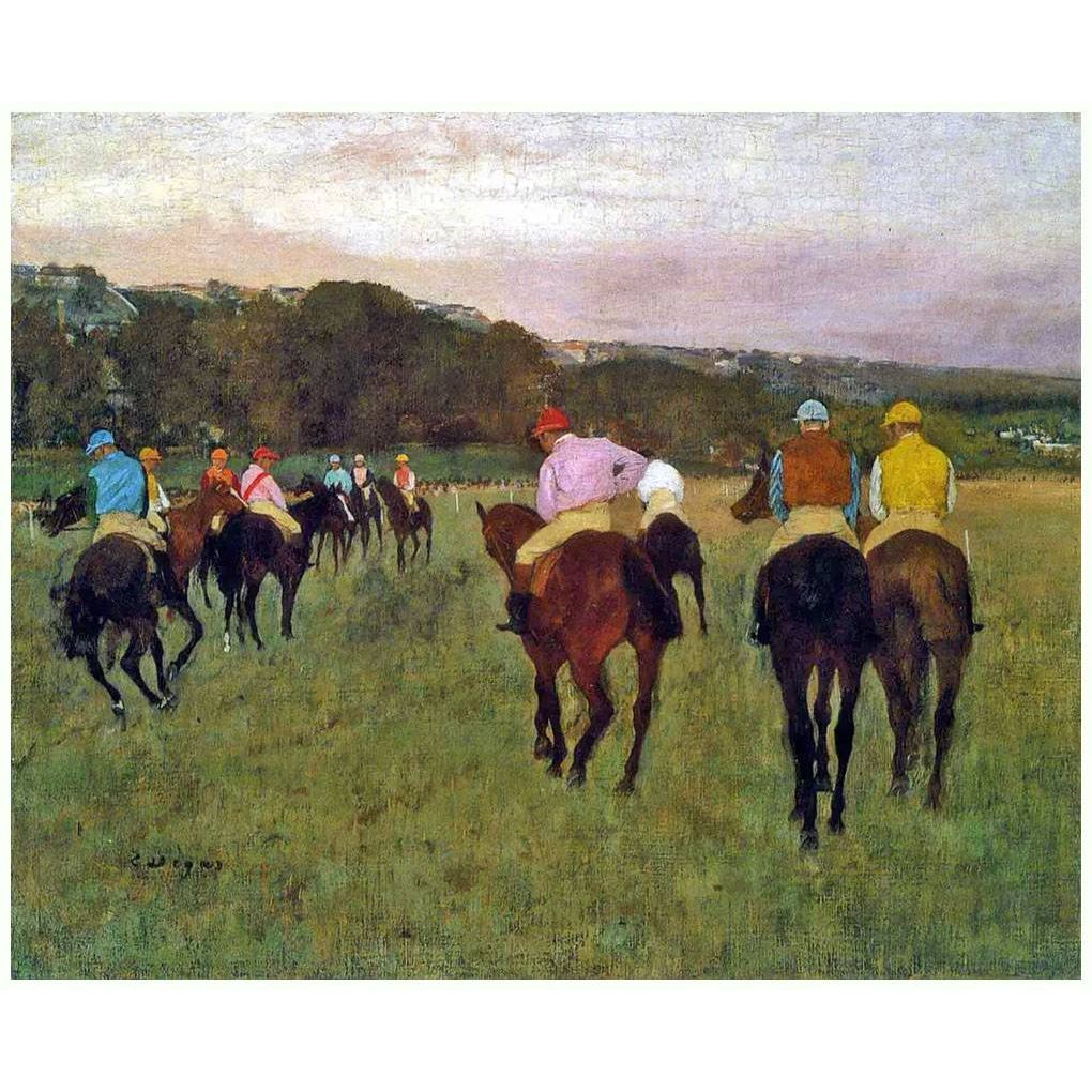 Эдгар Дега. Скаковые лошади в Лоншаме. 1875. Ботон