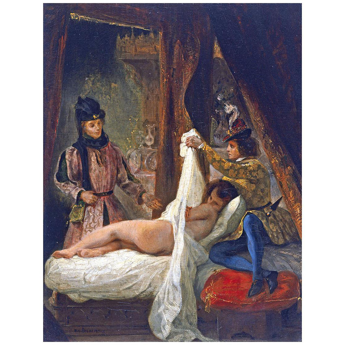Eugene Delacroix. Louis d’Orleans devoilant une maitresse. 1825. Museo Thyssen-Bornemisza
