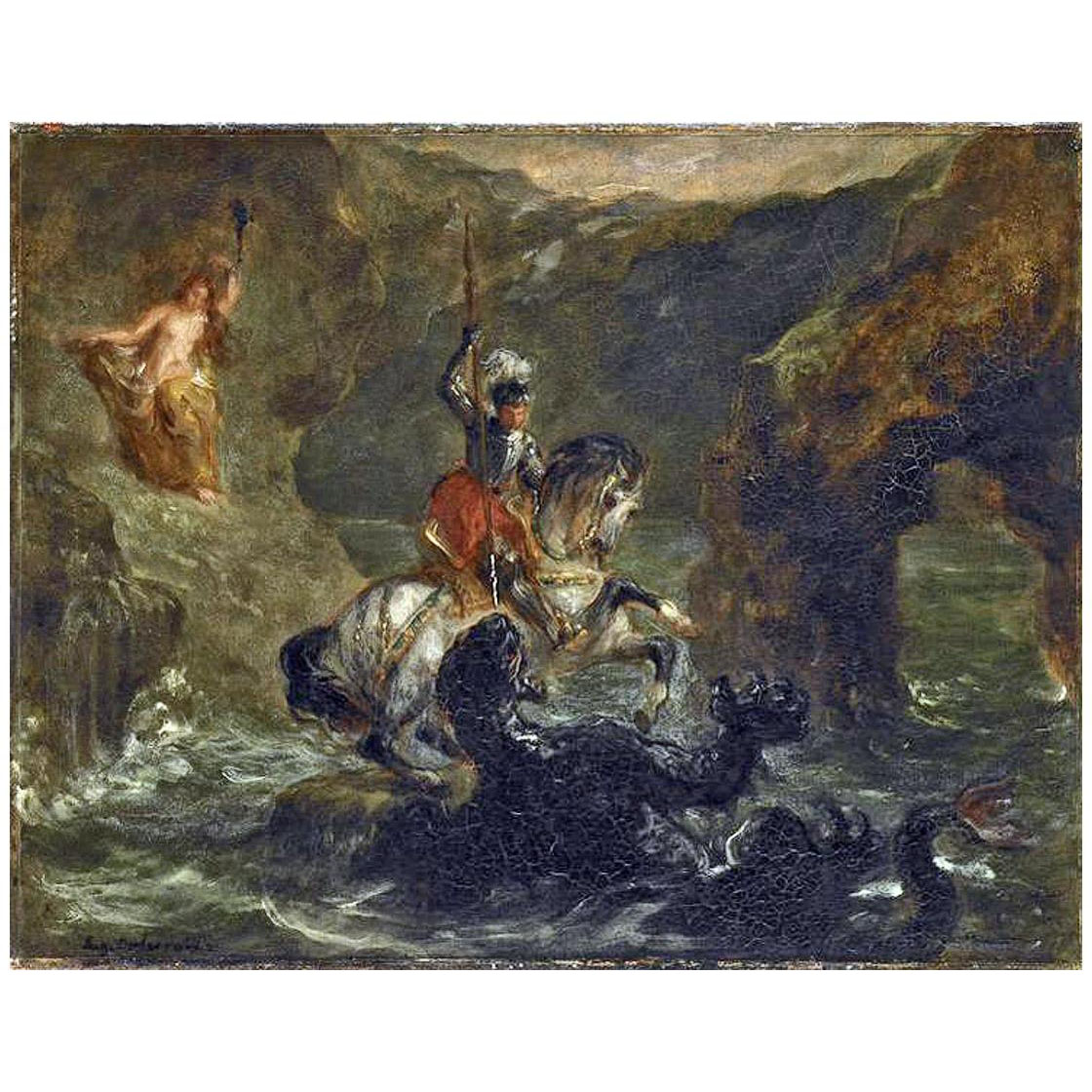 Eugene Delacroix. St. Georges combattant un dragon. 1847 Louvre Paris