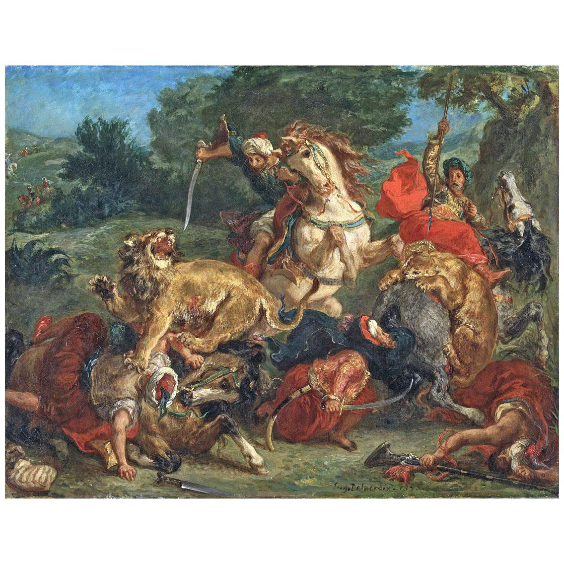 Eugene Delacroix. La Chasse aux lions. 1855. Nationalmuseum Stockholm