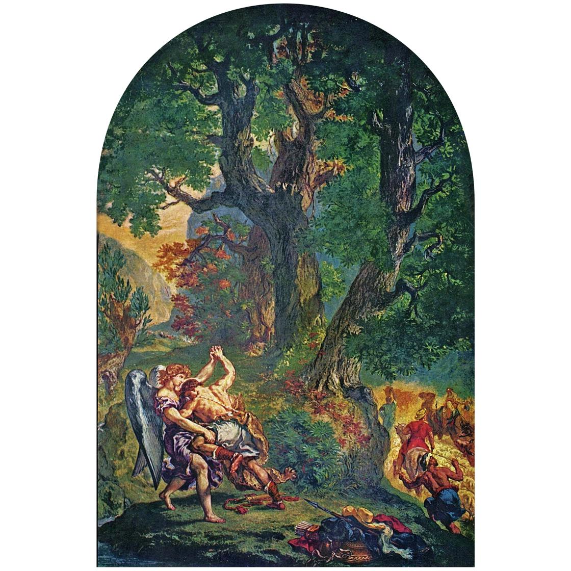 Eugene Delacroix. Le combat de Jacob avec l'Ange. 1860. Église Saint-Sulpice Paris