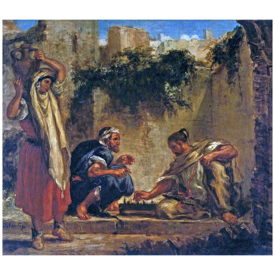 Eugene Delacroix. Arabes jouant aux échecs. 1848. National Gallery Edinburgh