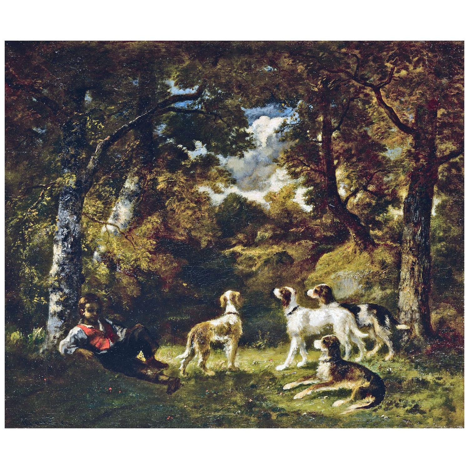 Narcisse Diaz. Repos de la chasse. 1855. Galerie Michael, Beverly Hills
