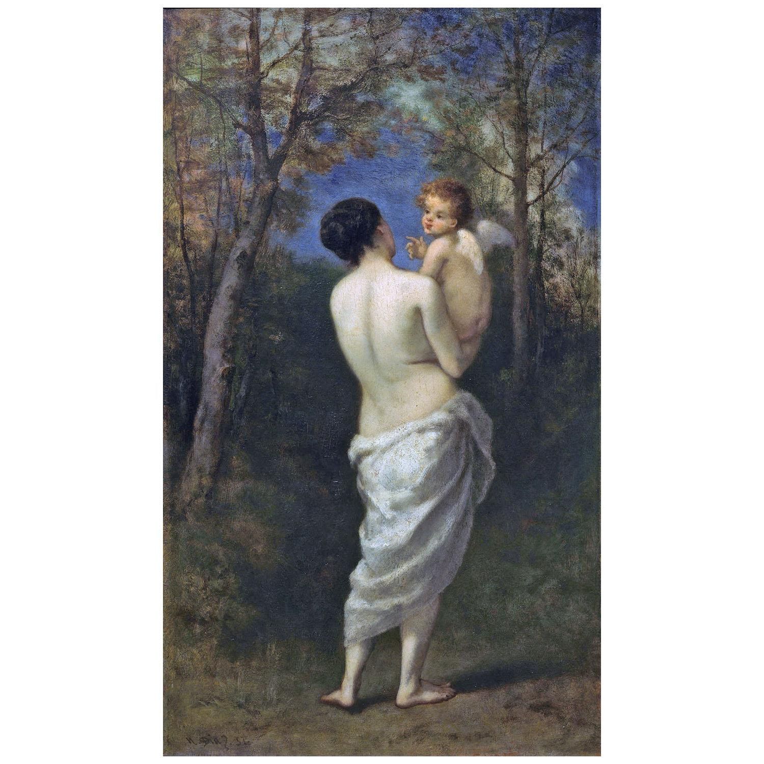 Narcisse Diaz. Vénus avec Cupidon sur ses mains. 1857. Pushkin Museum